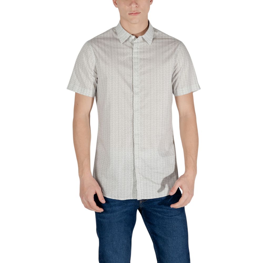 Armani Exchange Cream Cotton Shortsleeve Shirt Armani Exchange
