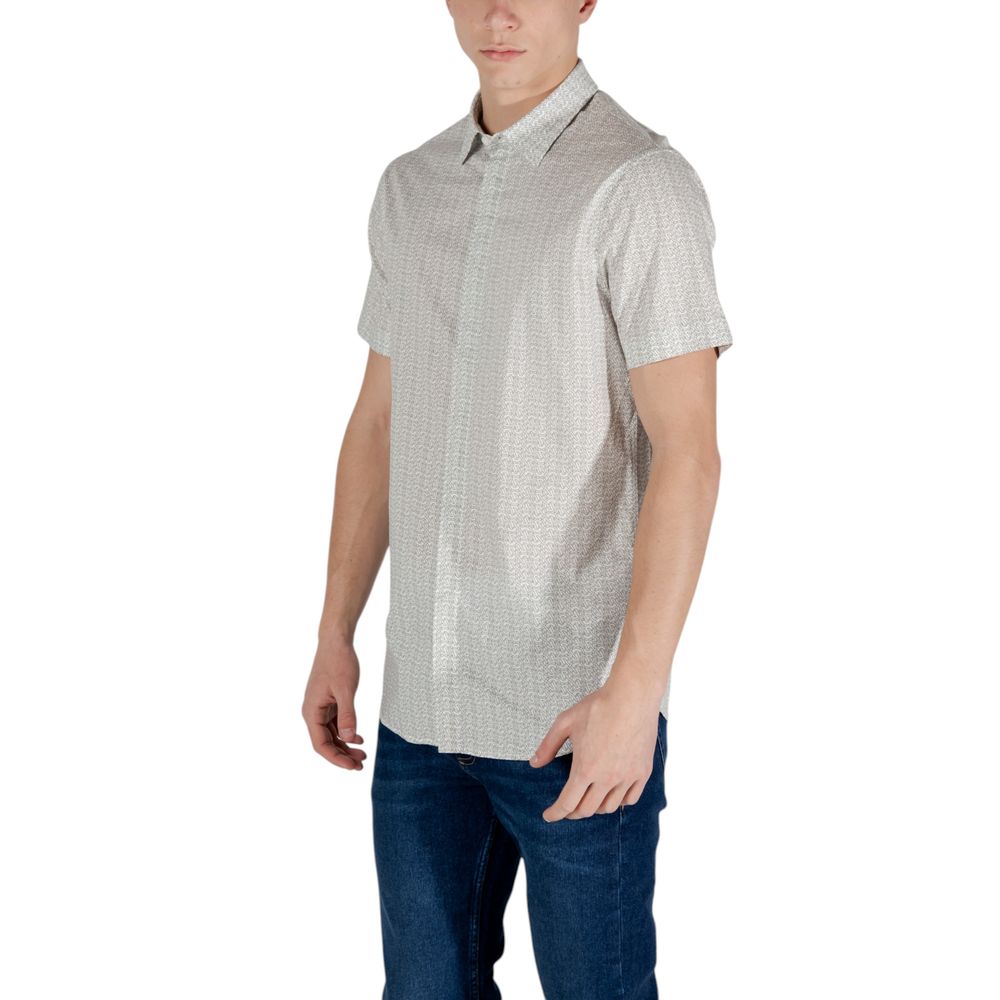 Armani Exchange Cream Cotton Shortsleeve Shirt Armani Exchange