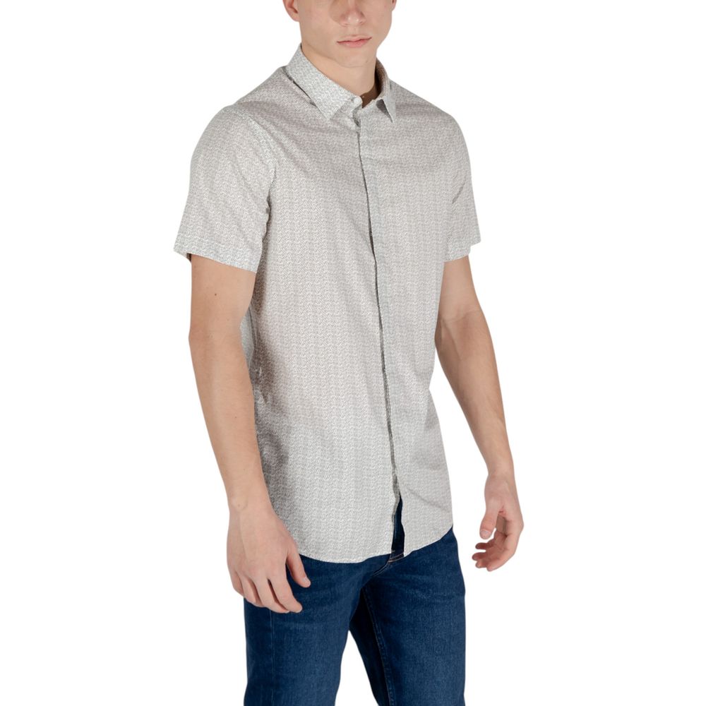 Armani Exchange Cream Cotton Shortsleeve Shirt Armani Exchange