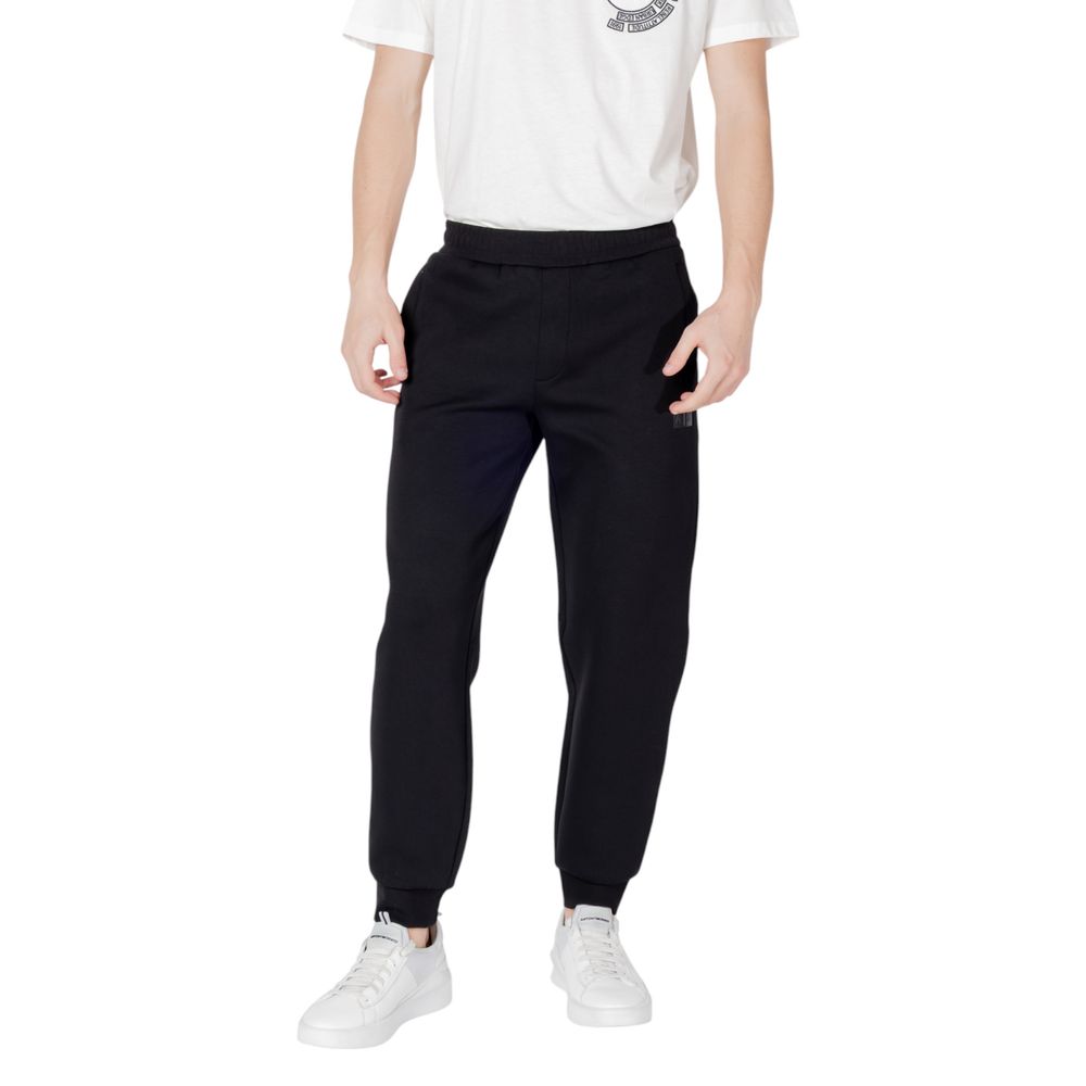 Armani Exchange Black Cotton Joggers Workout Pant Armani Exchange