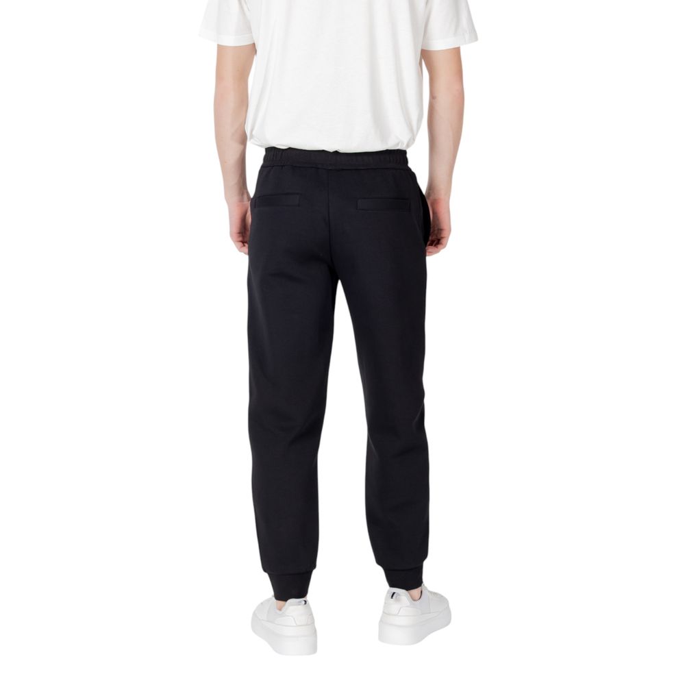 Armani Exchange Black Cotton Joggers Workout Pant Armani Exchange