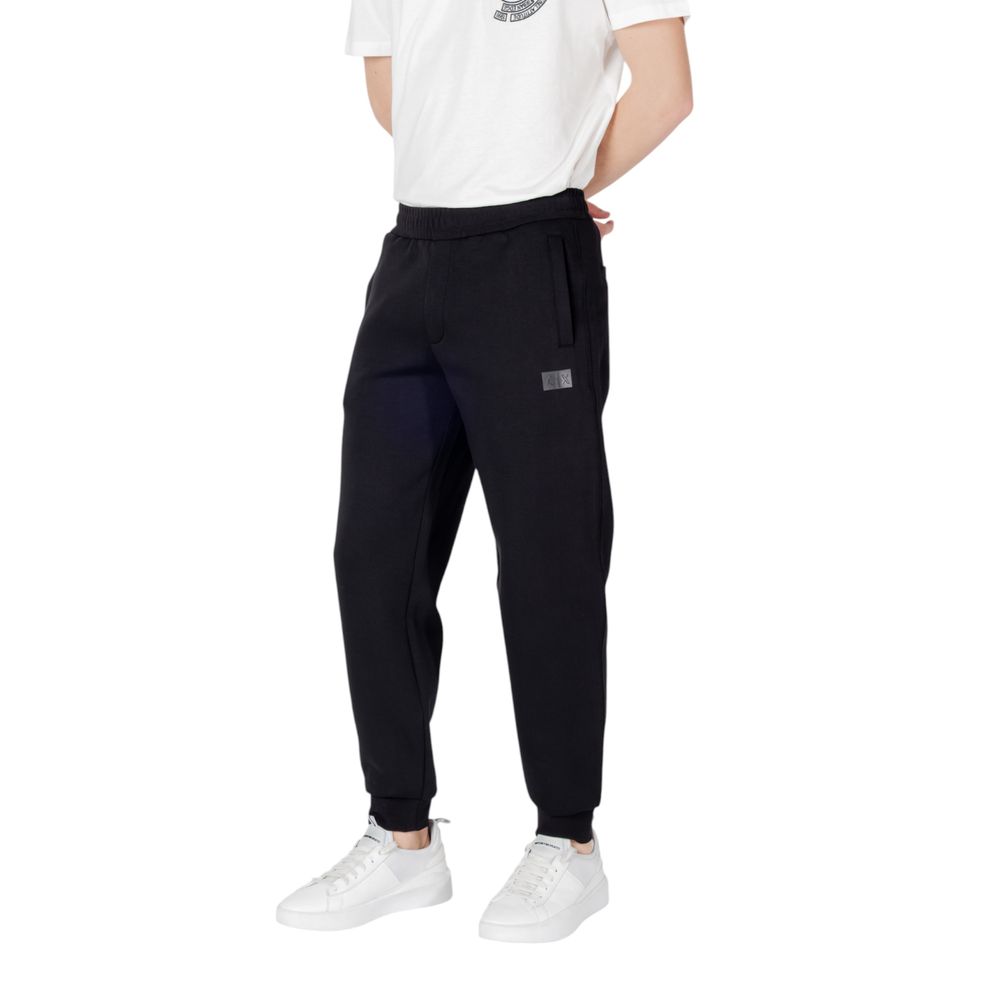Armani Exchange Black Cotton Joggers Workout Pant Armani Exchange