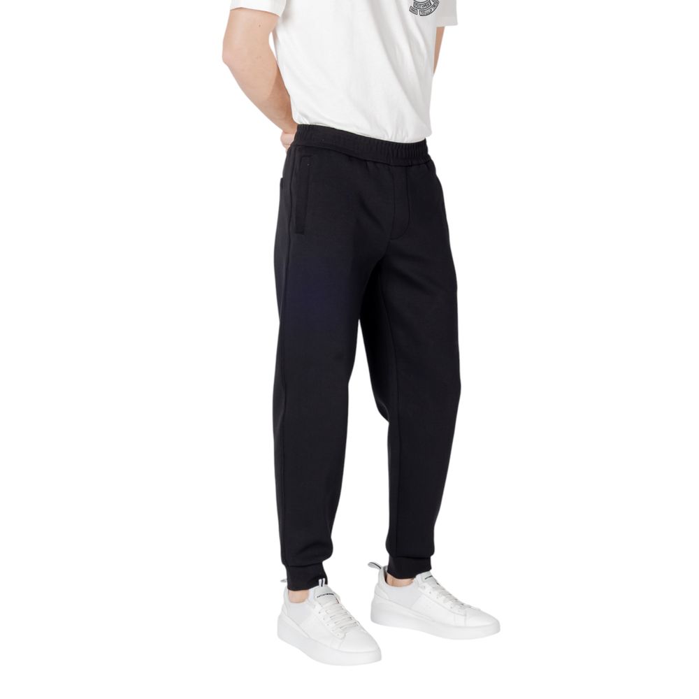 Armani Exchange Black Cotton Joggers Workout Pant Armani Exchange