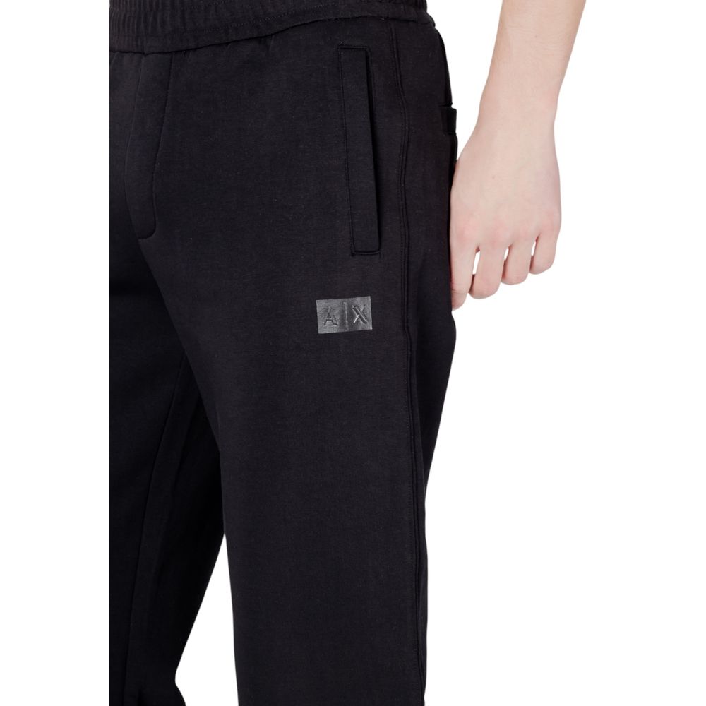 Armani Exchange Black Cotton Joggers Workout Pant Armani Exchange