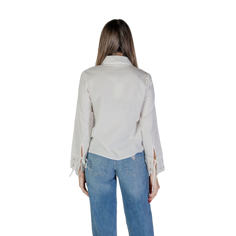 Jacqueline De Yong White Cotton Blouse Jacqueline De Yong