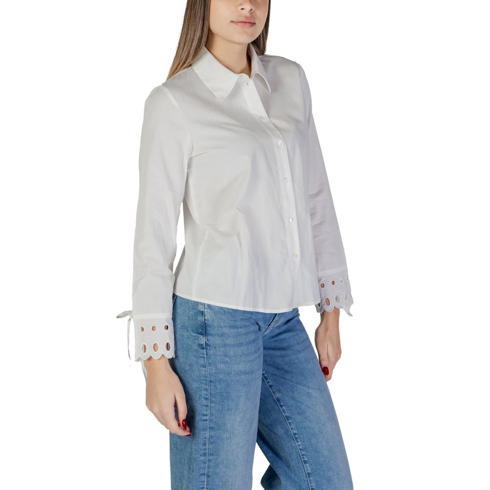 Jacqueline De Yong White Cotton Blouse Jacqueline De Yong