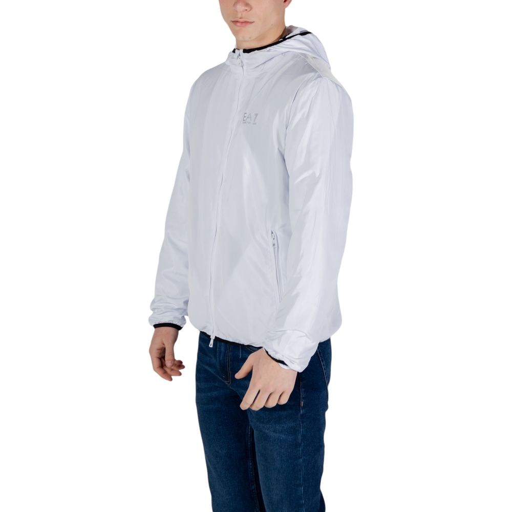 EA7 Emporio Armani White Polyester Shell Jacket - Eljoys Fashion 