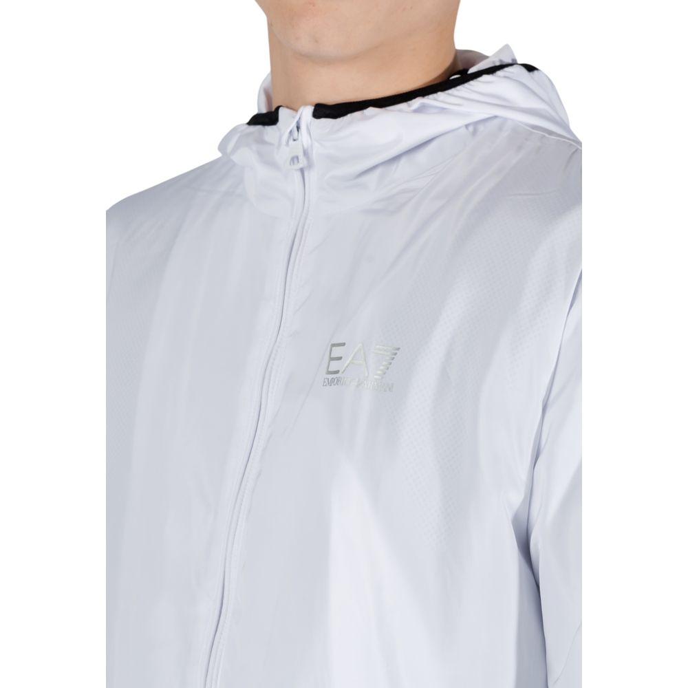 EA7 Emporio Armani White Polyester Shell Jacket - Eljoys Fashion 