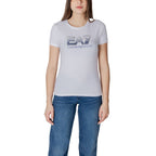 White cotton T-shirt by EA7 Emporio Armani, featuring a classic fit and subtle logo detail on the chest.