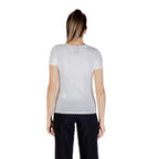 White cotton T-shirt from EA7 Emporio Armani featuring a classic fit and subtle branding detail.