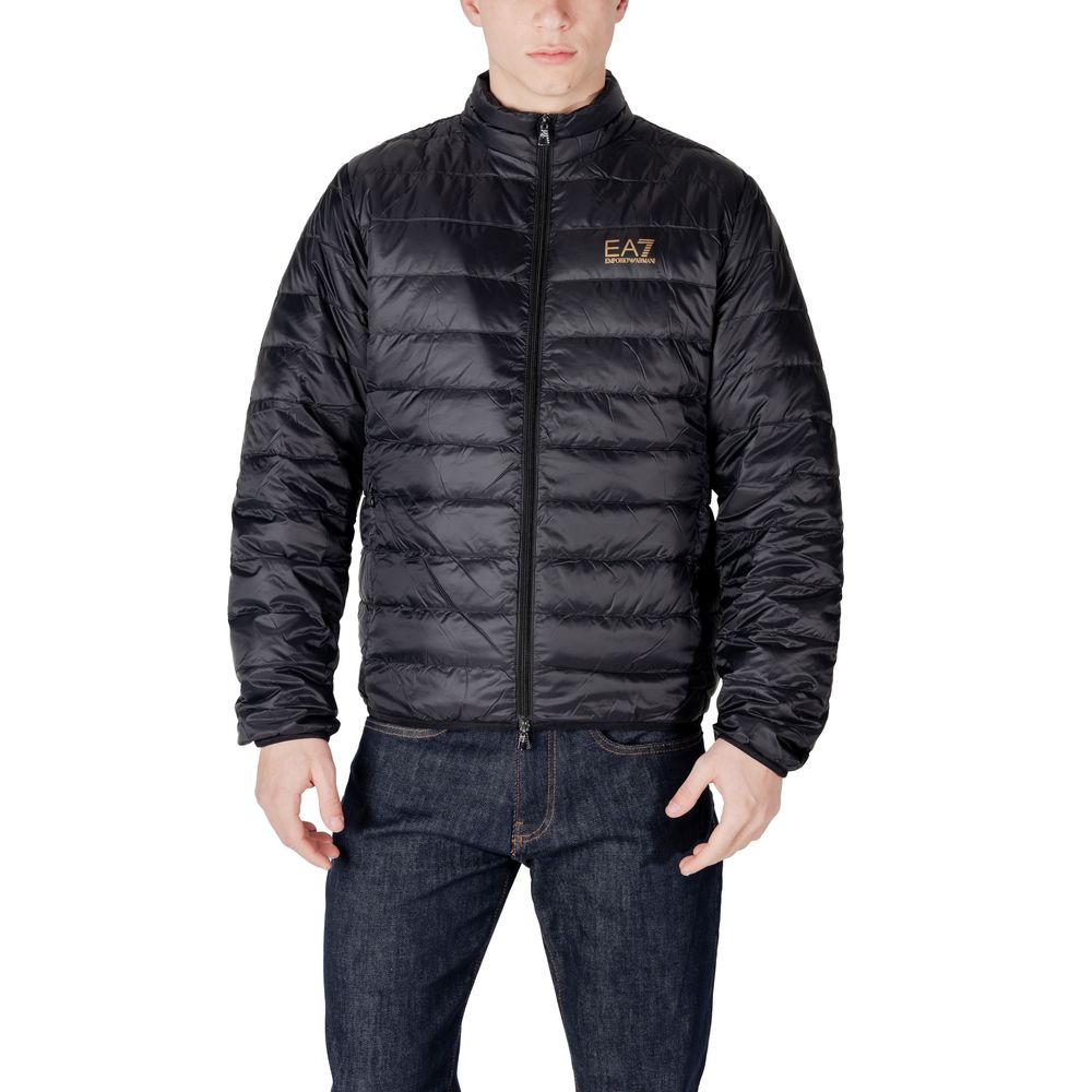 EA7 Emporio Armani Black Polyamide Jackets & Coat EA7 Emporio Armani