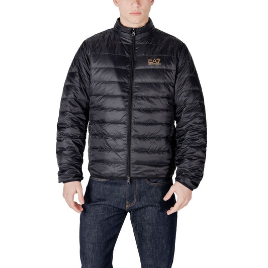 EA7 Emporio Armani Black Polyamide Jackets & Coat EA7 Emporio Armani