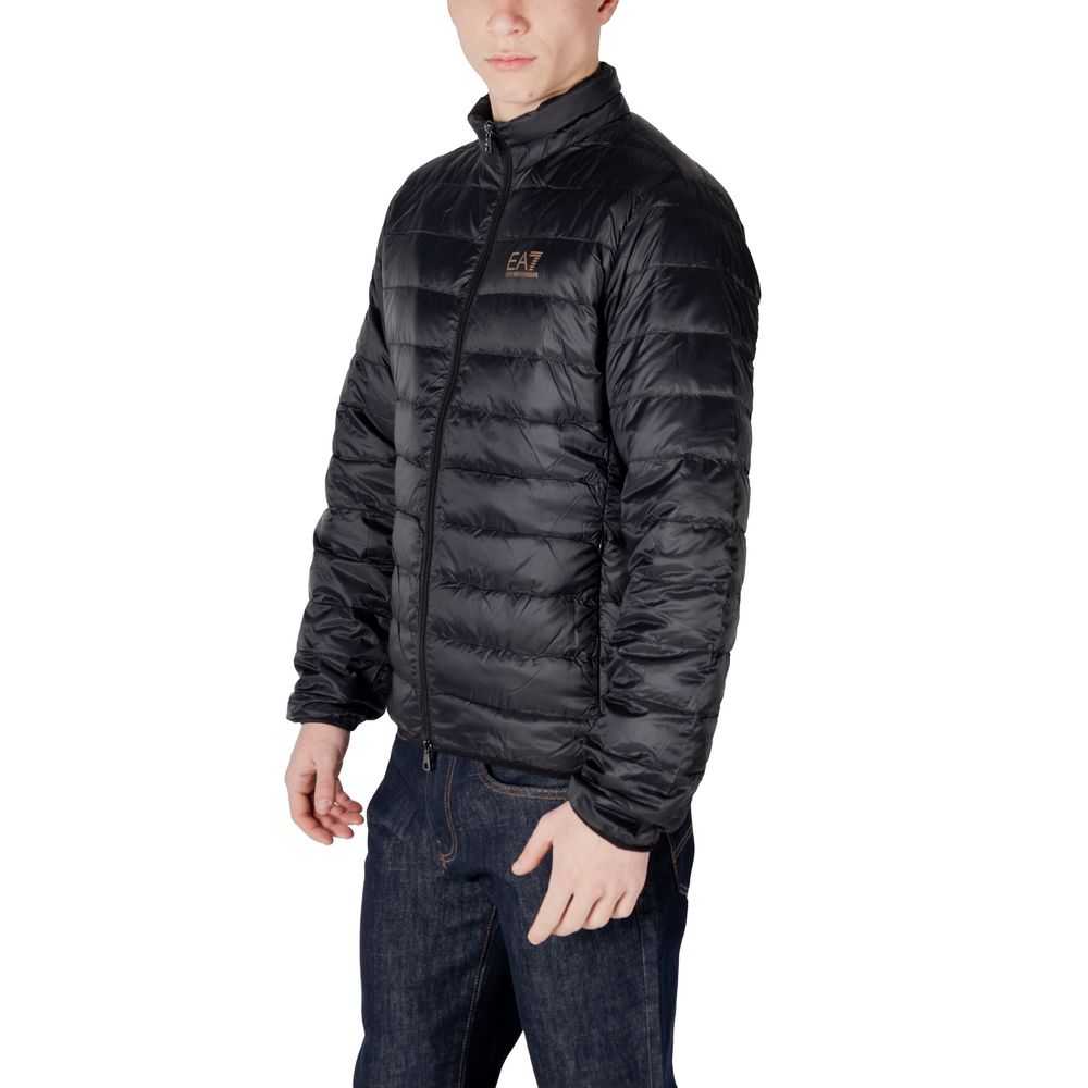 EA7 Emporio Armani Black Polyamide Jackets & Coat EA7 Emporio Armani
