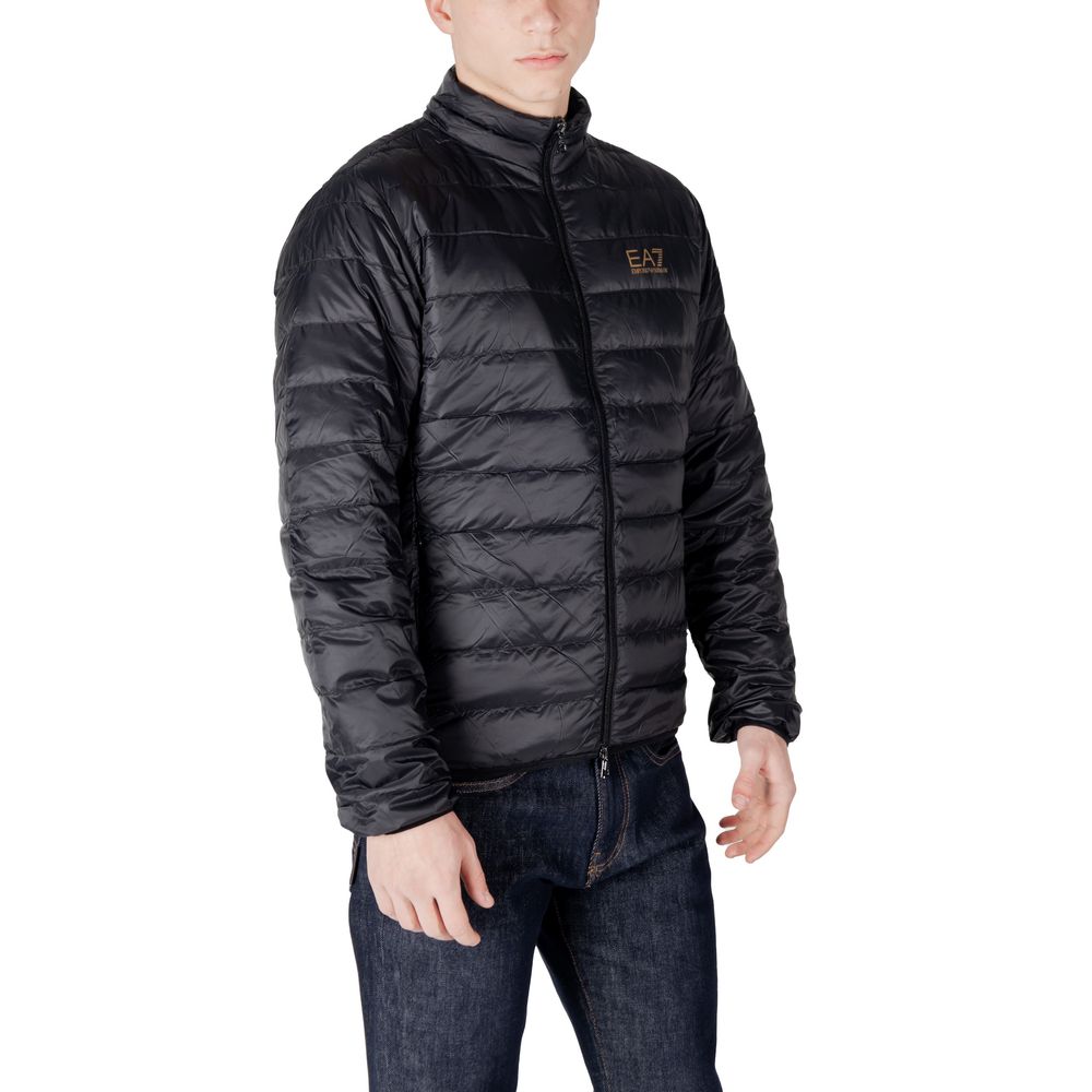 EA7 Emporio Armani Black Polyamide Jackets & Coat EA7 Emporio Armani