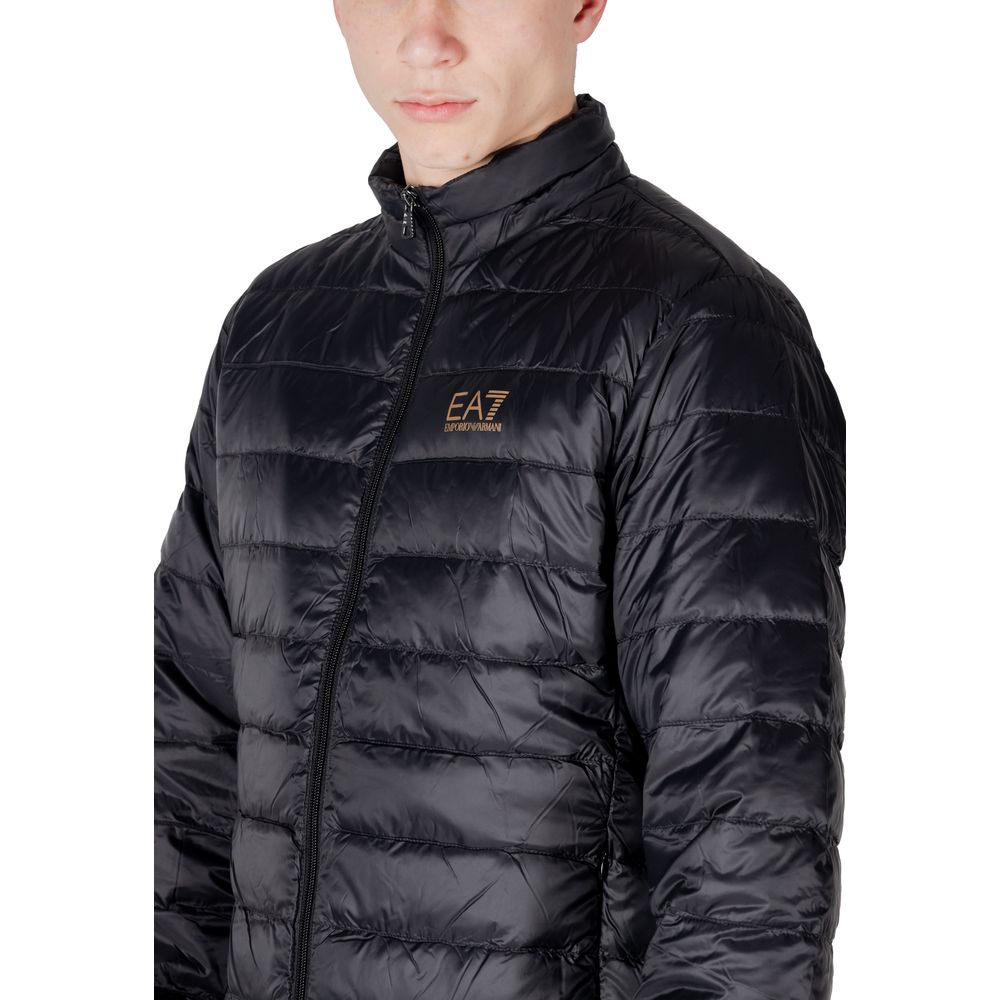 EA7 Emporio Armani Black Polyamide Jackets & Coat EA7 Emporio Armani