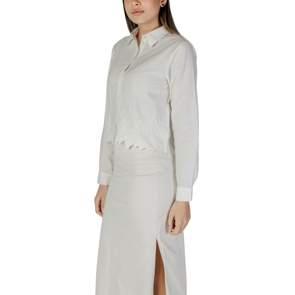 Jacqueline De Yong White Cotton Blouse Jacqueline De Yong