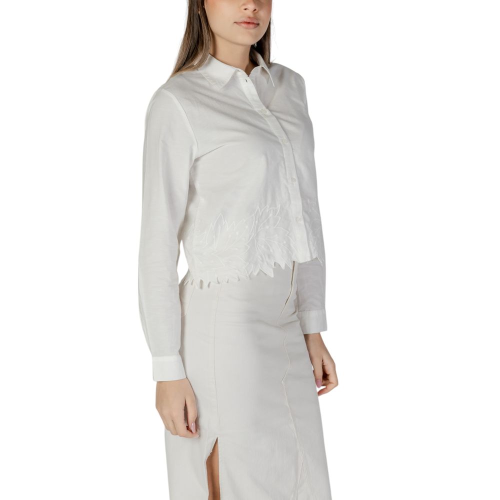 Jacqueline De Yong White Cotton Blouse Jacqueline De Yong