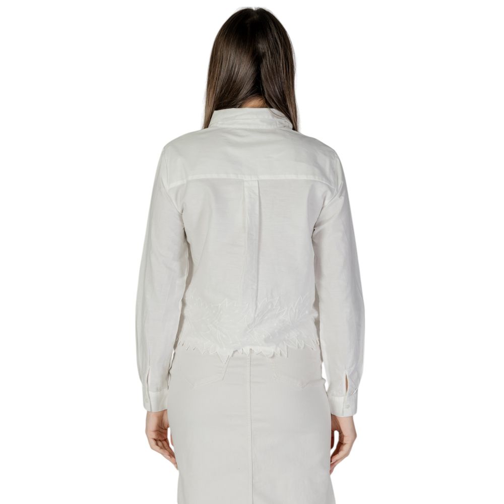 Jacqueline De Yong White Cotton Blouse Jacqueline De Yong