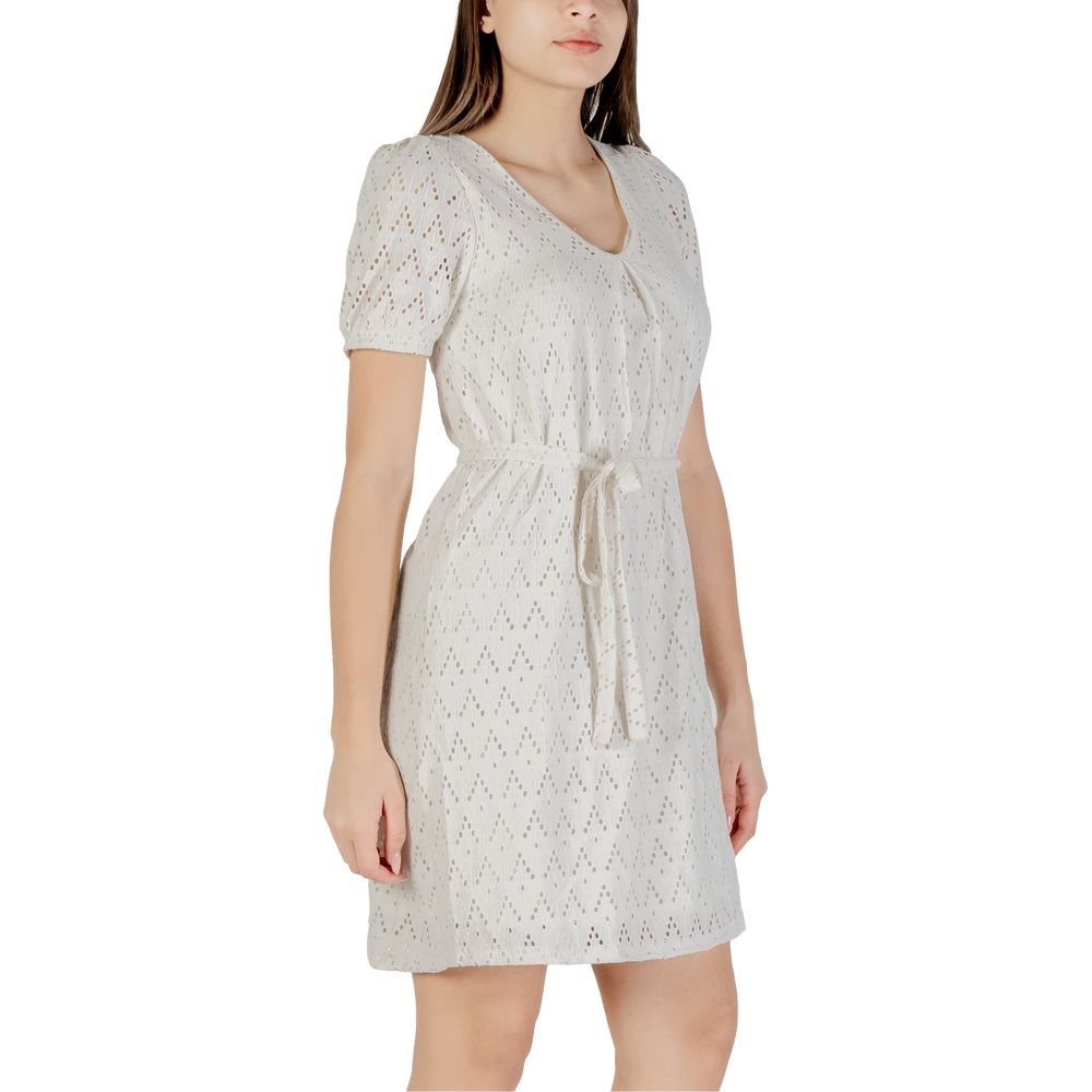 Vila Clothes Beige Recycled Polyester Short Dress Vila Clothes