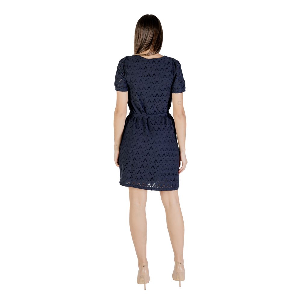 Vila Clothes Blue Recycled Polyester Short Dress Vila Clothes