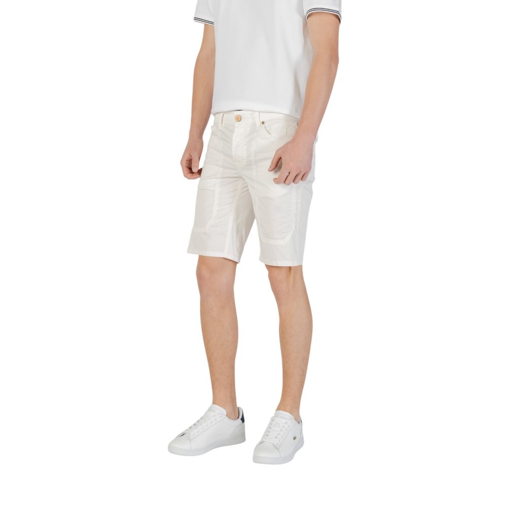Jeckerson White Cotton Bermuda Shorts - Eljoys Fashion 