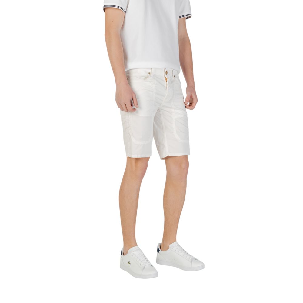 Jeckerson White Cotton Bermuda Shorts - Eljoys Fashion 