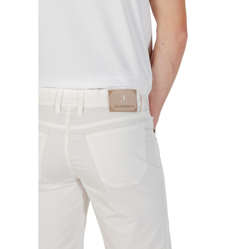 Jeckerson White Cotton Bermuda Shorts - Eljoys Fashion 