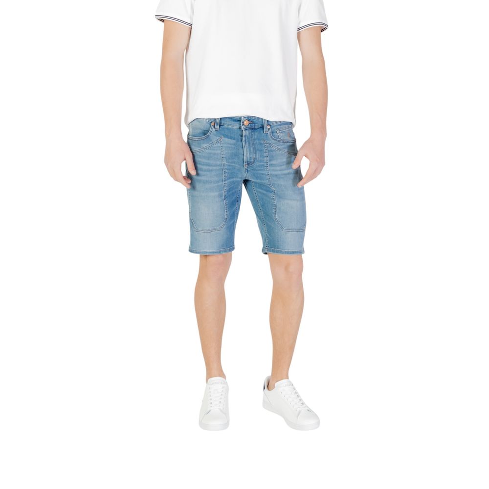 Jeckerson Light Blue Cotton Bermuda Shorts - Eljoys Fashion 