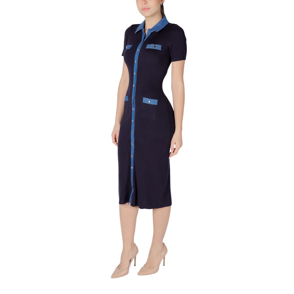 Morgan De Toi Blue Viscose Long Dress Morgan De Toi