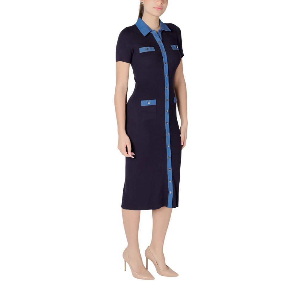 Morgan De Toi Blue Viscose Long Dress Morgan De Toi