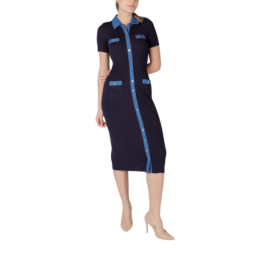 Morgan De Toi Blue Viscose Long Dress Morgan De Toi