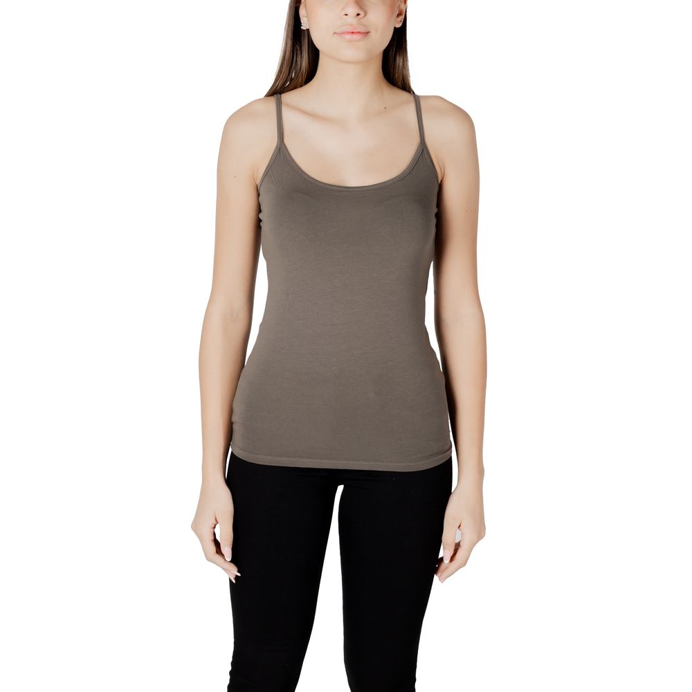 Morgan De Toi Green Cotton Tank Top