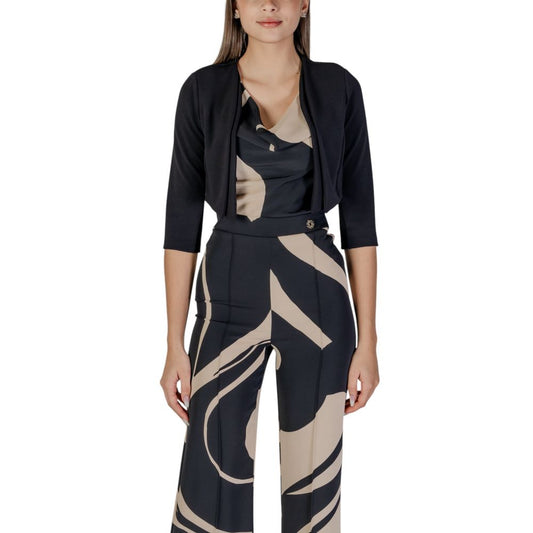 Rinascimento Black Polyester Sleveless Jacket