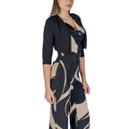 Rinascimento black polyester sleeveless jacket featuring a sleek design and tailored fit, ideal for stylish layered outfits.