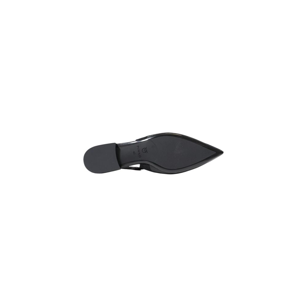 PINKO Black Leather Flat Sandals PINKO