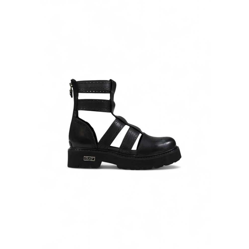 Cult Black Leather Sandals - Eljoys Fashion 