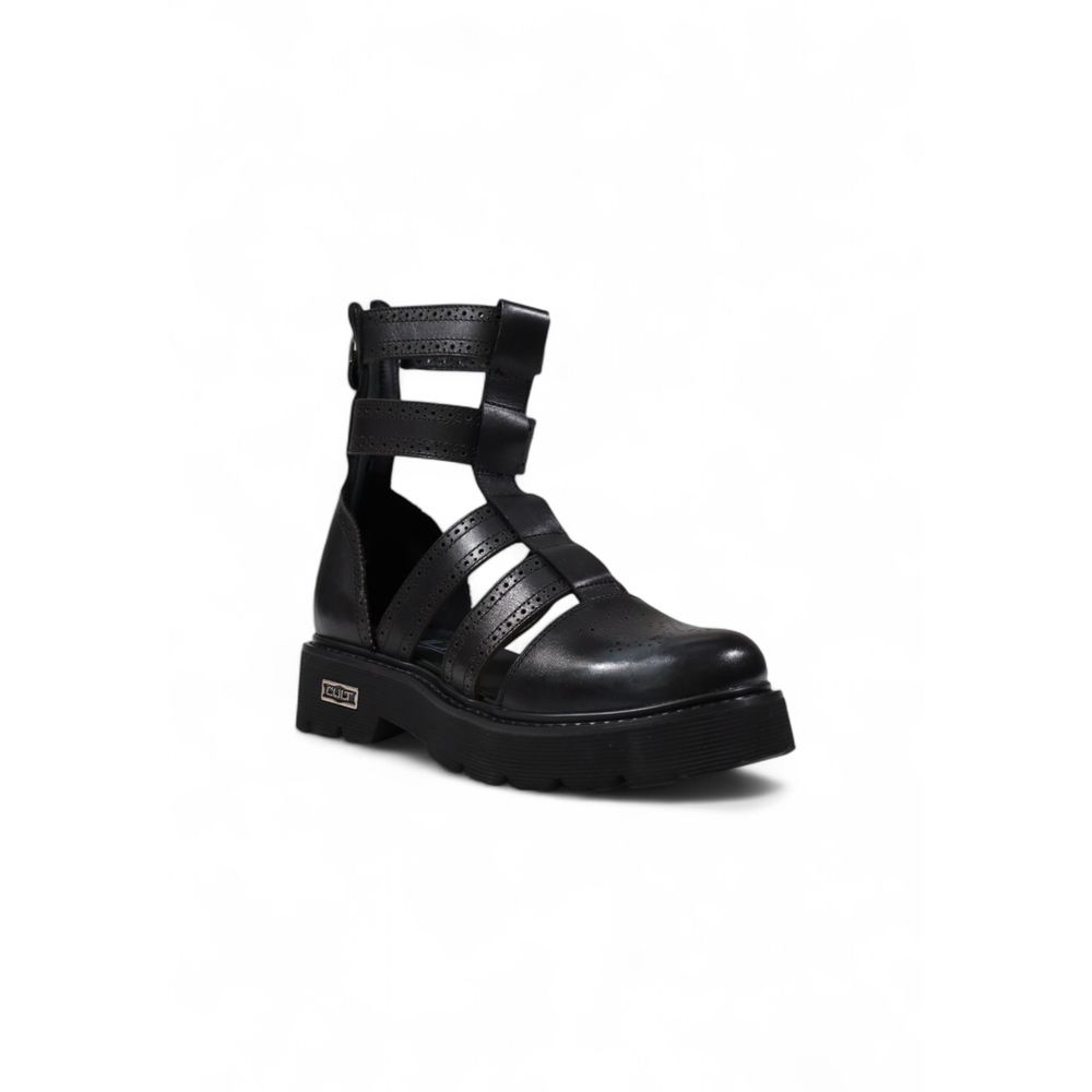 Cult Black Leather Sandals - Eljoys Fashion 