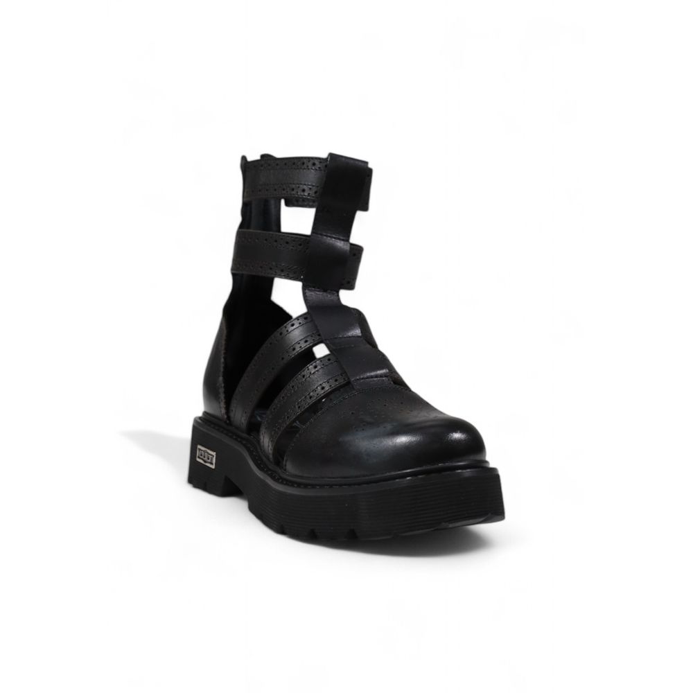 Cult Black Leather Sandals - Eljoys Fashion 