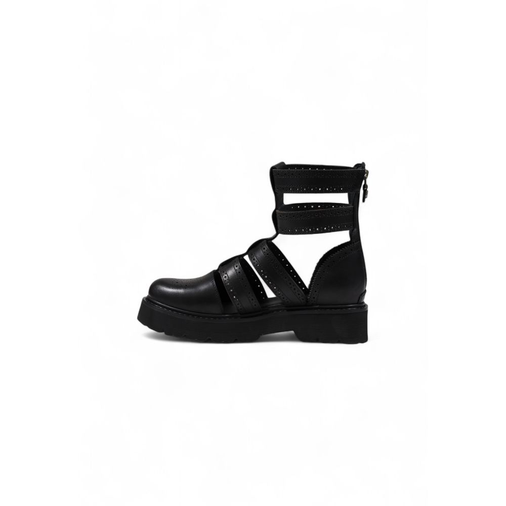 Cult Black Leather Sandals - Eljoys Fashion 