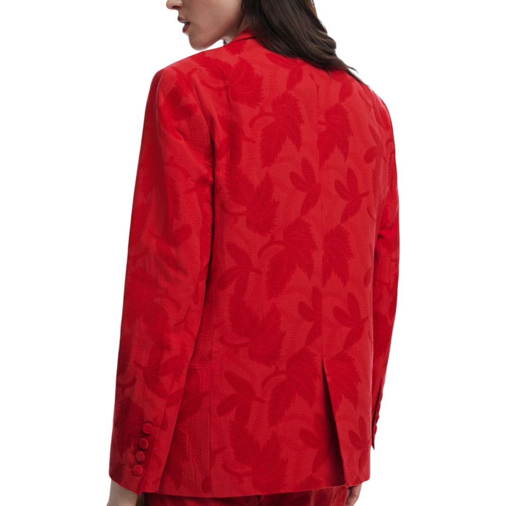Desigual Red Cotton Blazer Desigual