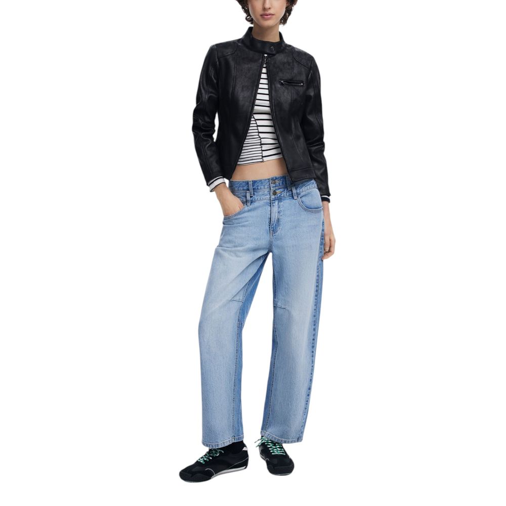 Desigual Black Polyester Jackets & Coat Desigual