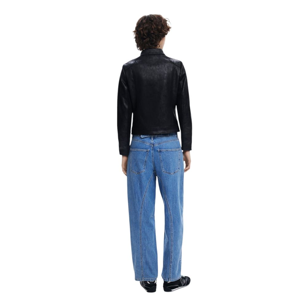 Desigual Black Polyester Jackets & Coat Desigual