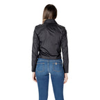 Blauer black polyamide biker jacket with front zipper and shoulder epaulets, stylish and durable for motorcycle riding.