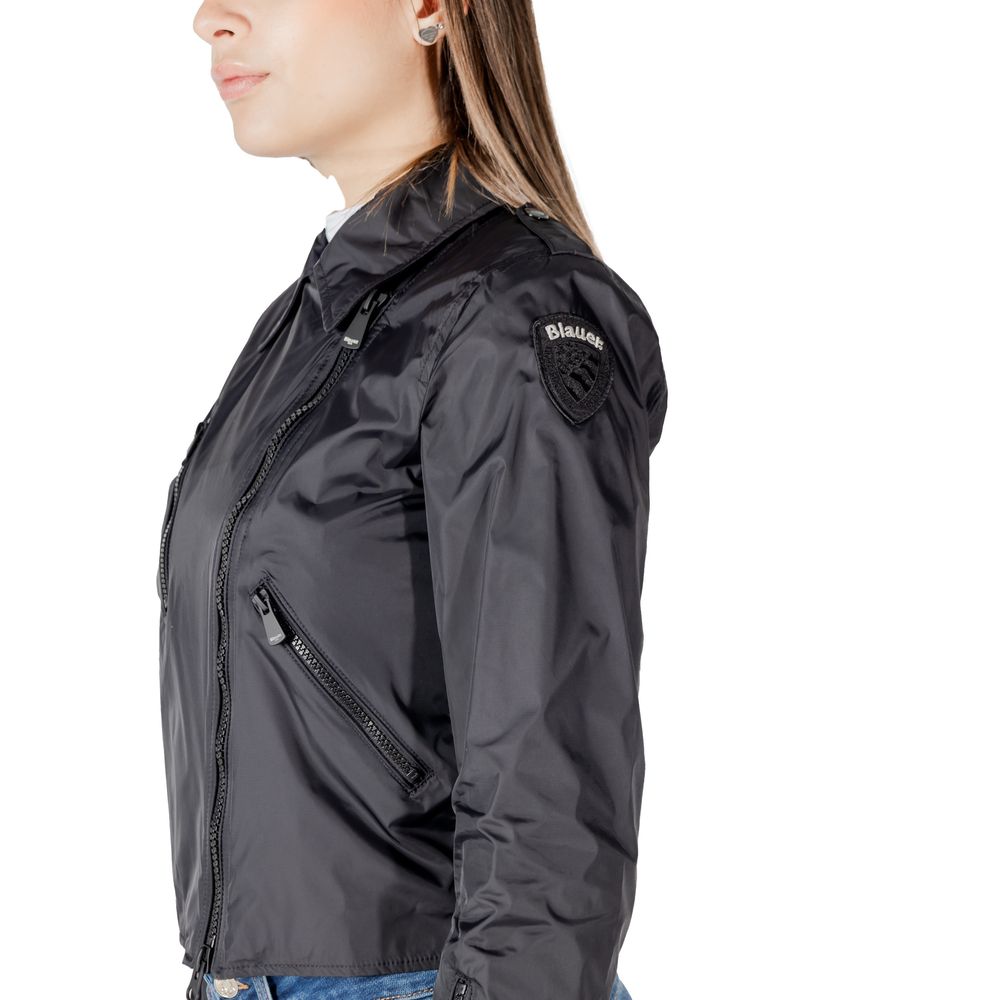 Black Blauer polyamide biker jacket with front zipper and collar, displayed on a plain background.
