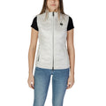 Blauer white polyamide sleeveless jacket with front zipper and side pockets, lightweight and stylish for outdoor wear.