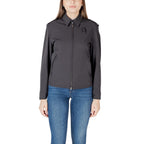 Black Blauer polyamide biker jacket with front zipper and collar, shown on a hanger.