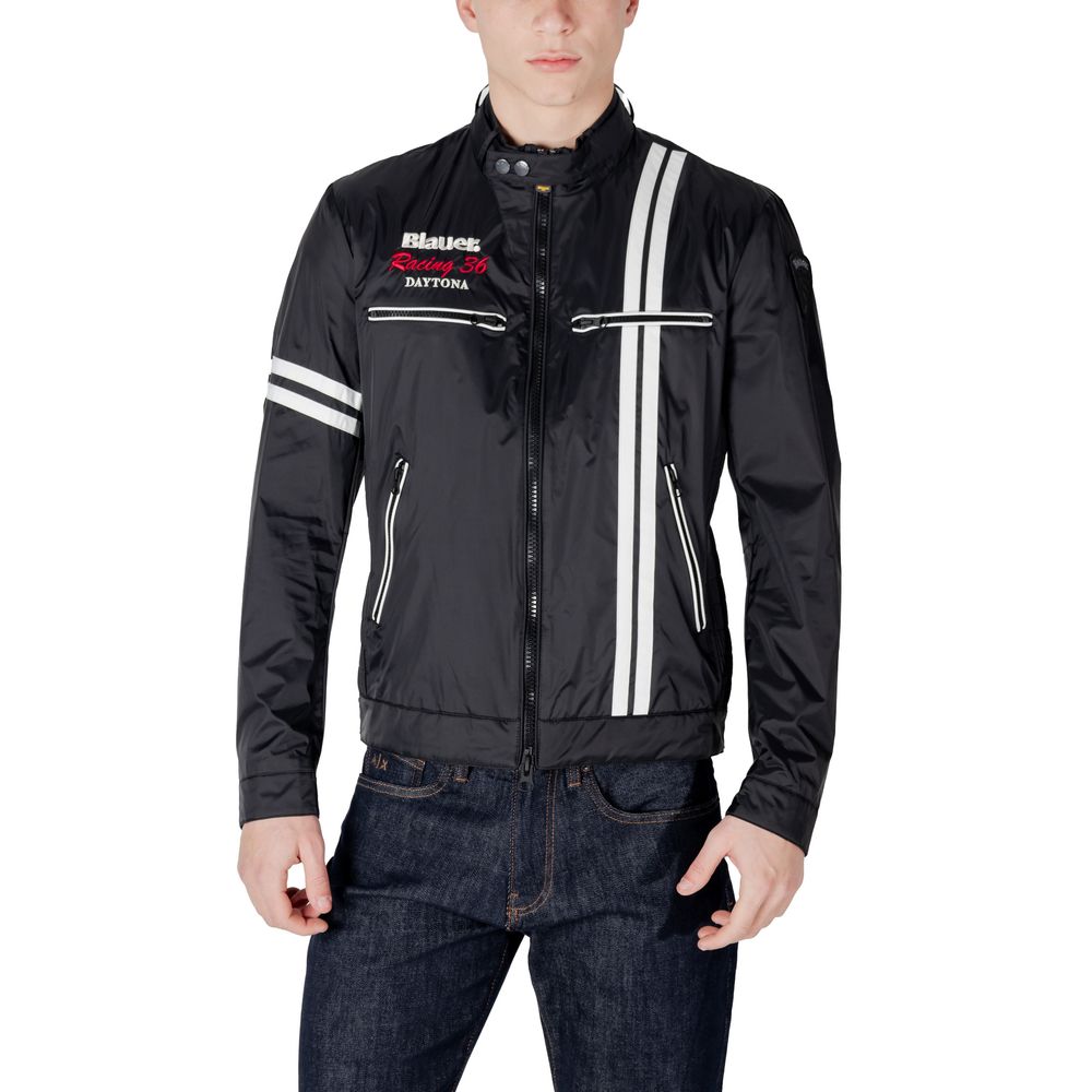 Blauer Black Polyamide Biker Jacket Blauer