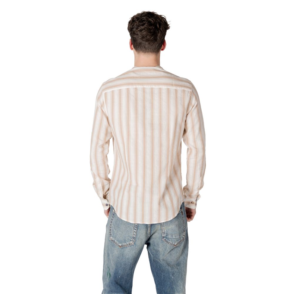 Gianni Lupo Beige Cotton Pattern Shirt Gianni Lupo