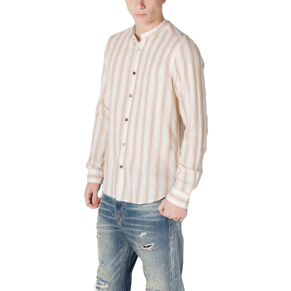Gianni Lupo Beige Cotton Pattern Shirt Gianni Lupo