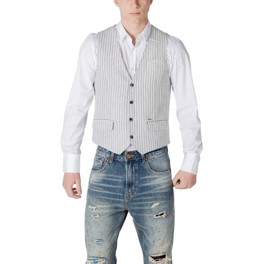 Gianni Lupo Black Linen Waistcoat Gianni Lupo